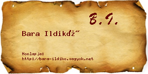 Bara Ildikó névjegykártya